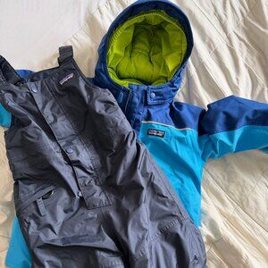 Patagonia Toddler 5T Boy/Girl Winter Snow Gear Bundle Jacket + Snow Bibs